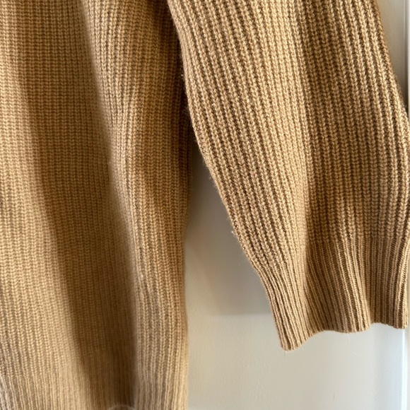 Jenni Kayne Cashmere V Neck Tan Cardigan Sweater relaxed fit over size sweater - Picture 9 of 10